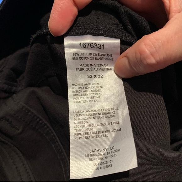 Jachs NY Straight Fit Black Pants Sz 32X32 5 Pockets Stretch Cotton Chino - Picture 11 of 15